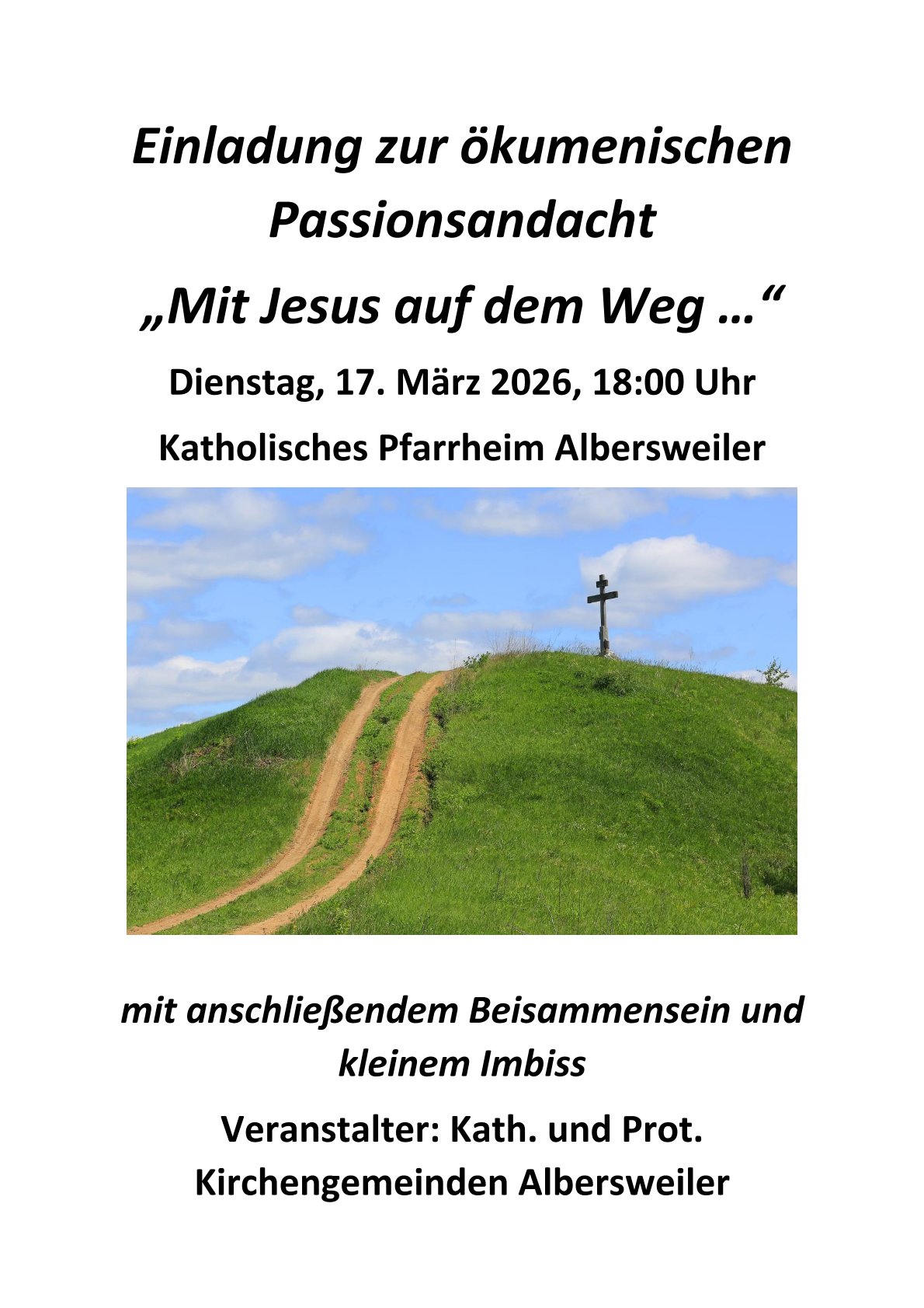 Einladung zur ökumenischen Passionsandacht Albersweiler 2026 1