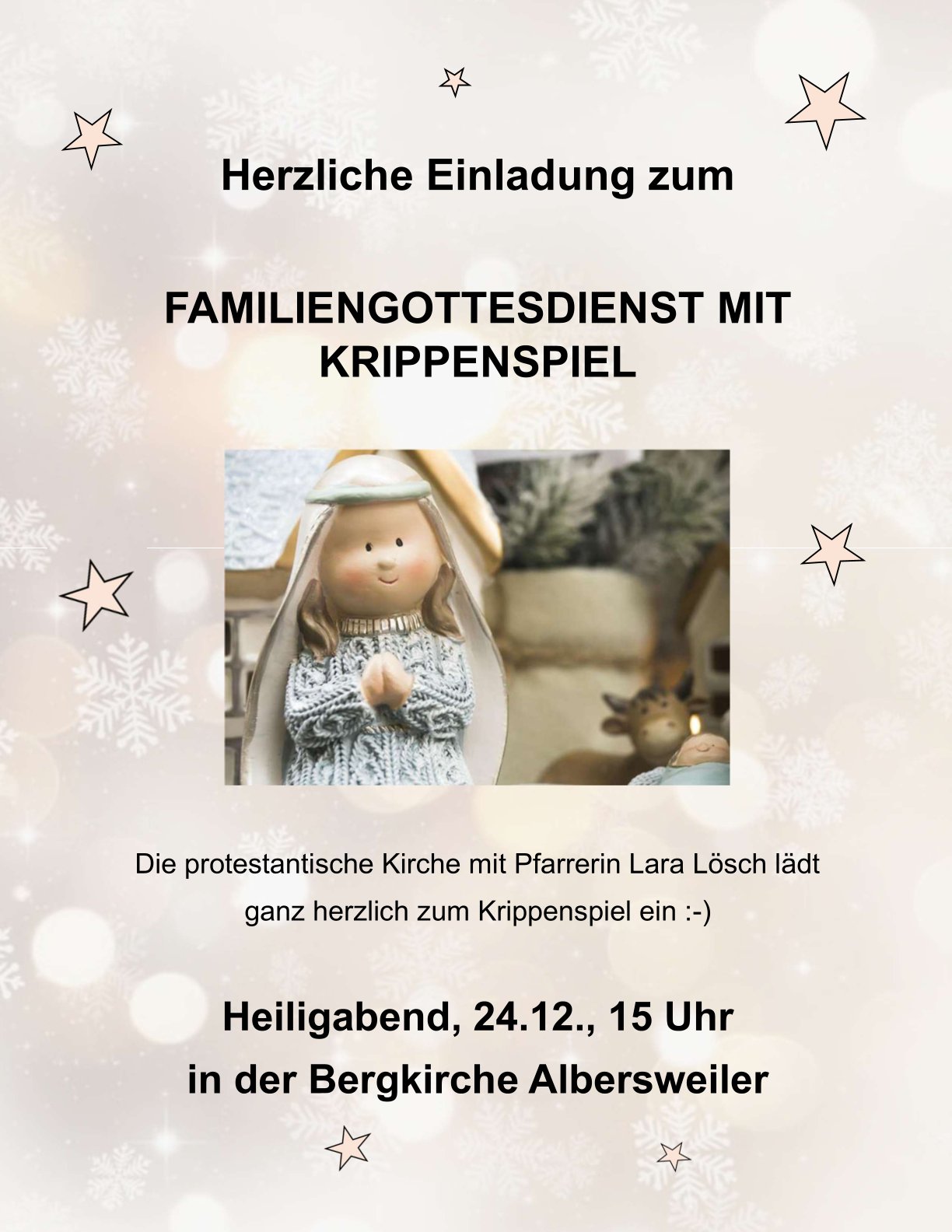 Werbung Familiengottesdienst Heiligabend 1