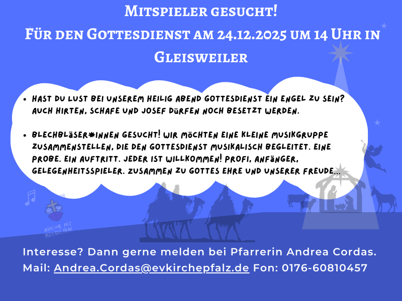 WerbungAufruf zum Mitmachen beim Heilig Abend Gottesdienst 002